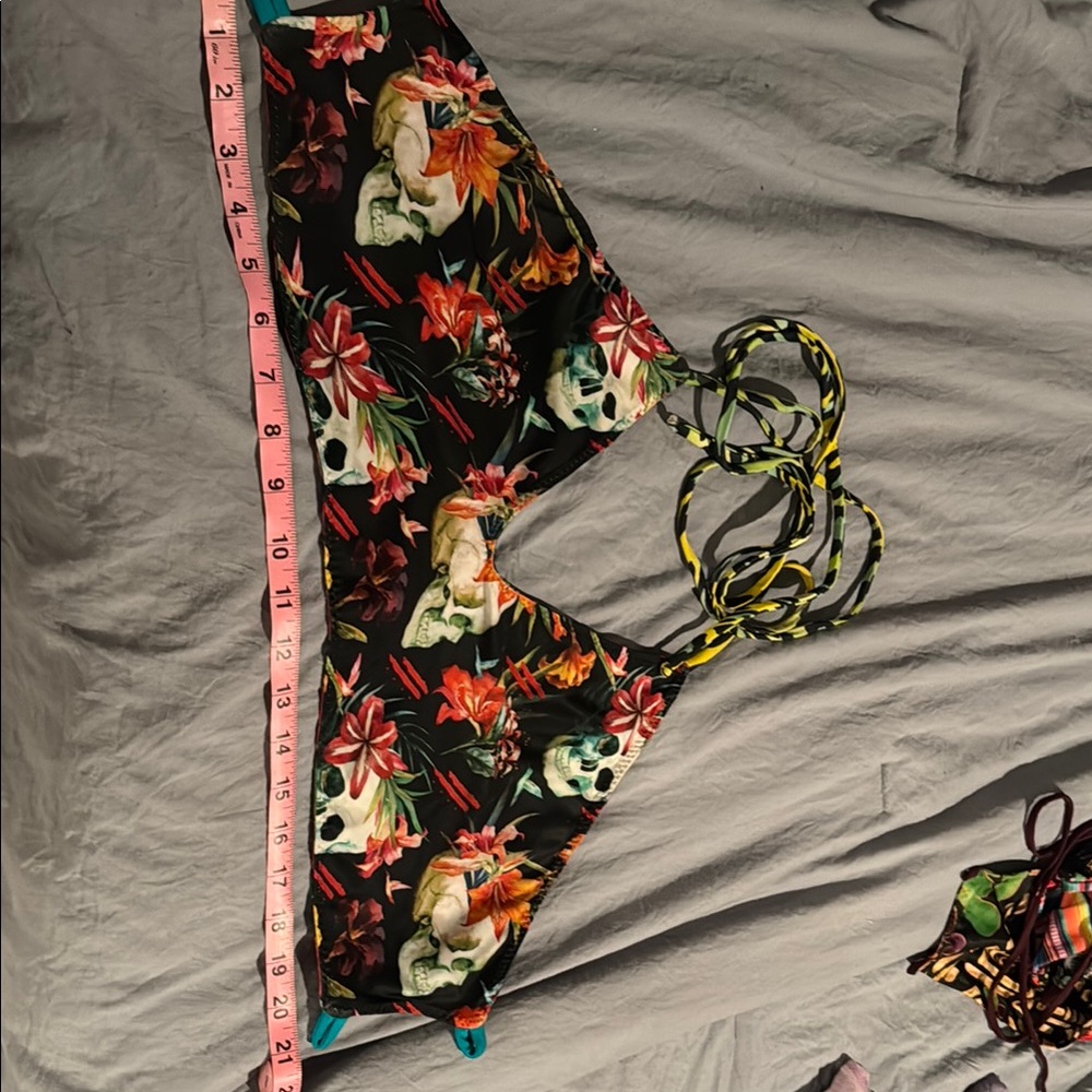 Floral Print Women's Bikini Top savage swim bikini top euc large savage swim